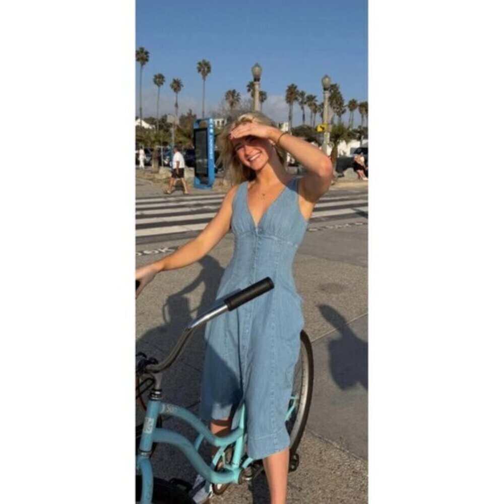 REFORMATION Sebastien Denim Midi Dress in Savannah Size US 6 NWT